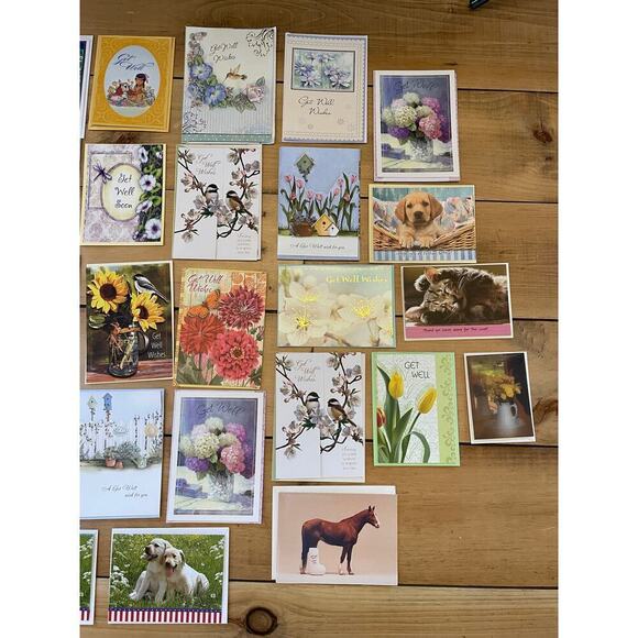 Lot of 29 Greeting Cards w/ envelopes. Get Well & well wishes. Some vintage - Picture 3 of 3